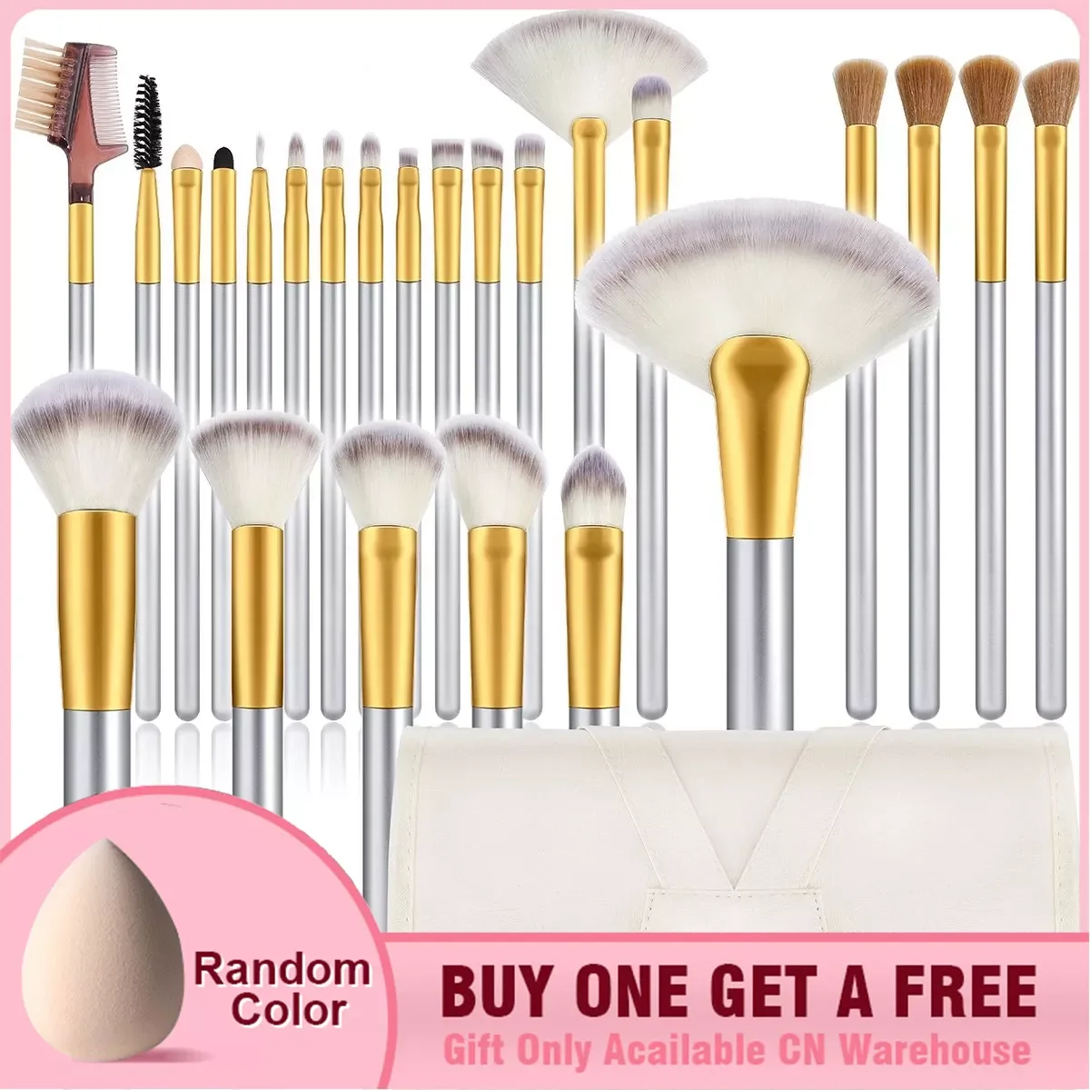 

NEW 24 Pcs Makeup Brushes Premium Synthetic Wood Handle Cosmetic Brushes for Eye Face Liquid Blending Blush Makeup Brush Set