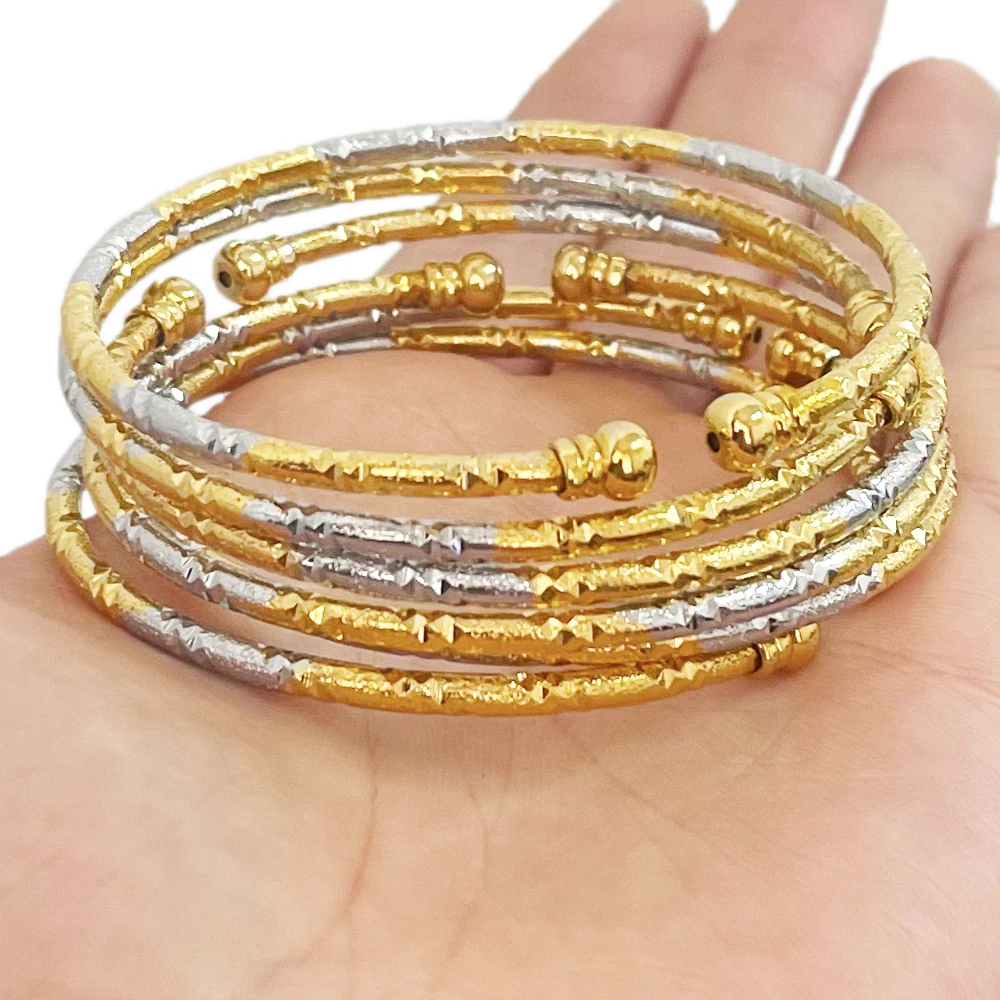 

3mm African Women's Bracelets Two Tone Ball Bracelets and Bracelets Indian Bracelets Gold Middle Eastern Wedding Jewelry Gifts