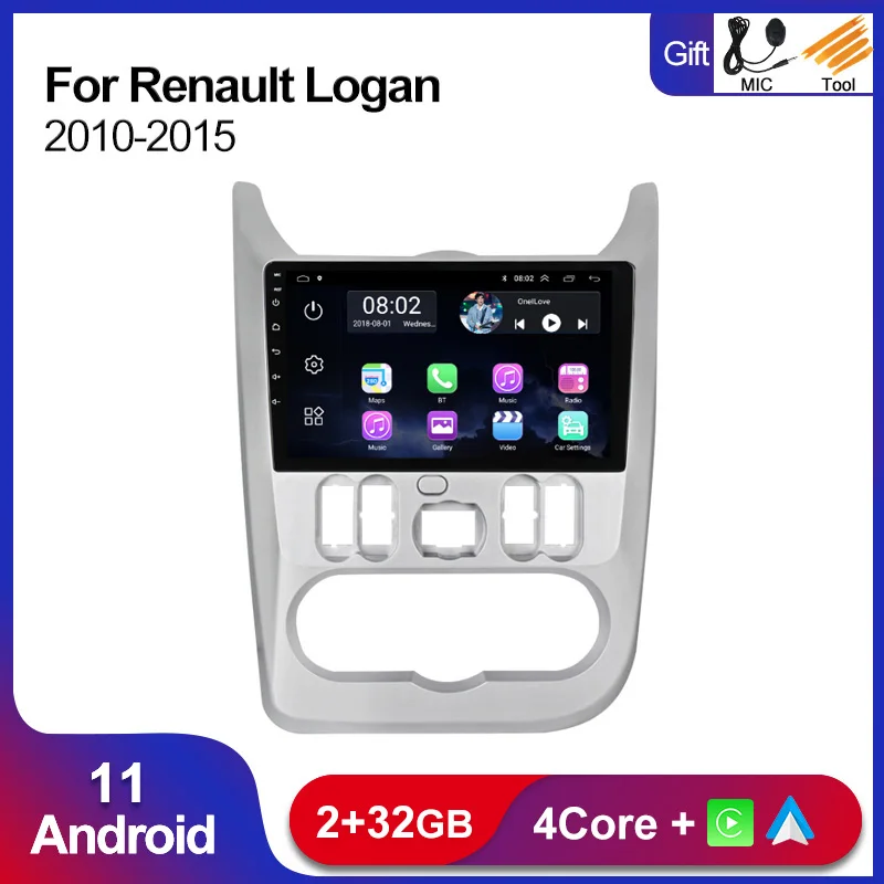 Автомагнитола на Android 11 мультимедийный плеер для Renault Logan 1 Sandero Lada Lergus Largus Dacia 2010-2015