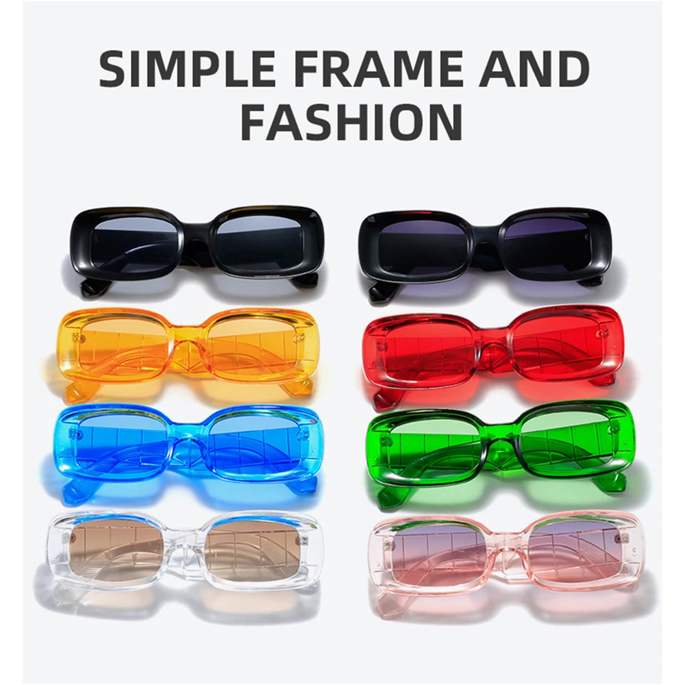 

2022 Clear Blue Small Rectangle Sunglasses Men Women Retro Brand Designer Sun Glasses Shades Square Sun Glasses UV400 Eyewear