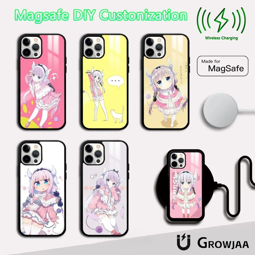 Miss K-Kobayashis Dragon M-Maid Phone Case For iPhone 16 15 14 13 12 11 Pro Max Plus Mini Magsafe Mirror Wireless Magnetic Cover