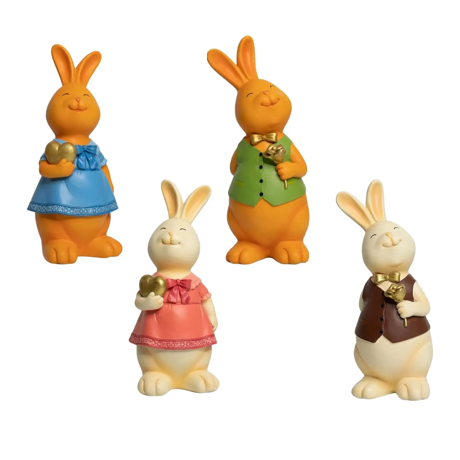 

rabbit fu Bunny Figurine Animal Sculpture Crafts Decorative Figurine Resin Decorations Gift for Lawn Patio Home Yard Porch