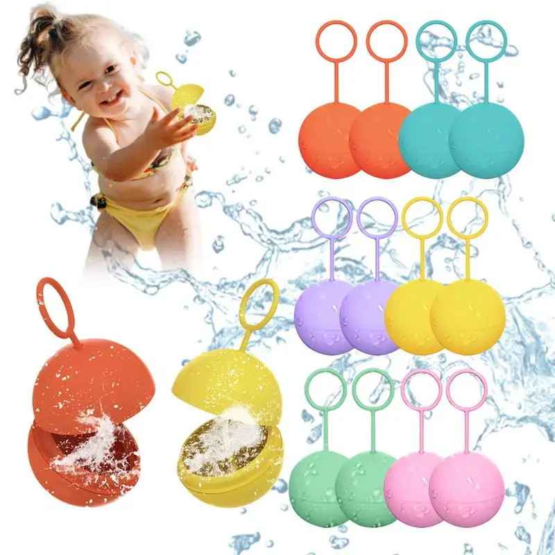 

Refillable Water Balloons Fight Game 12 PCS Water Balls 12 PCS Quick Fill Self-Sealing Silicone Water Bombs Ball For Water Games