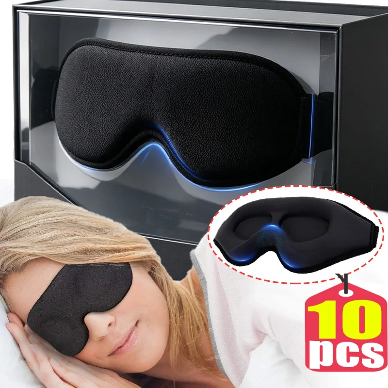 Фото Маска для сна из 3D пены с эффектом памяти, блокирующая свет, портативная, мягкая, для снятия усталости глаз, для путешествий и отдыха №1