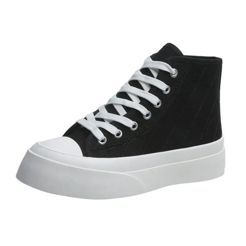 

Thick Soled Small White Shoes Female Korean Student Street Clapboard Shoes 2021 New Fashion High Top Canvas Shoes