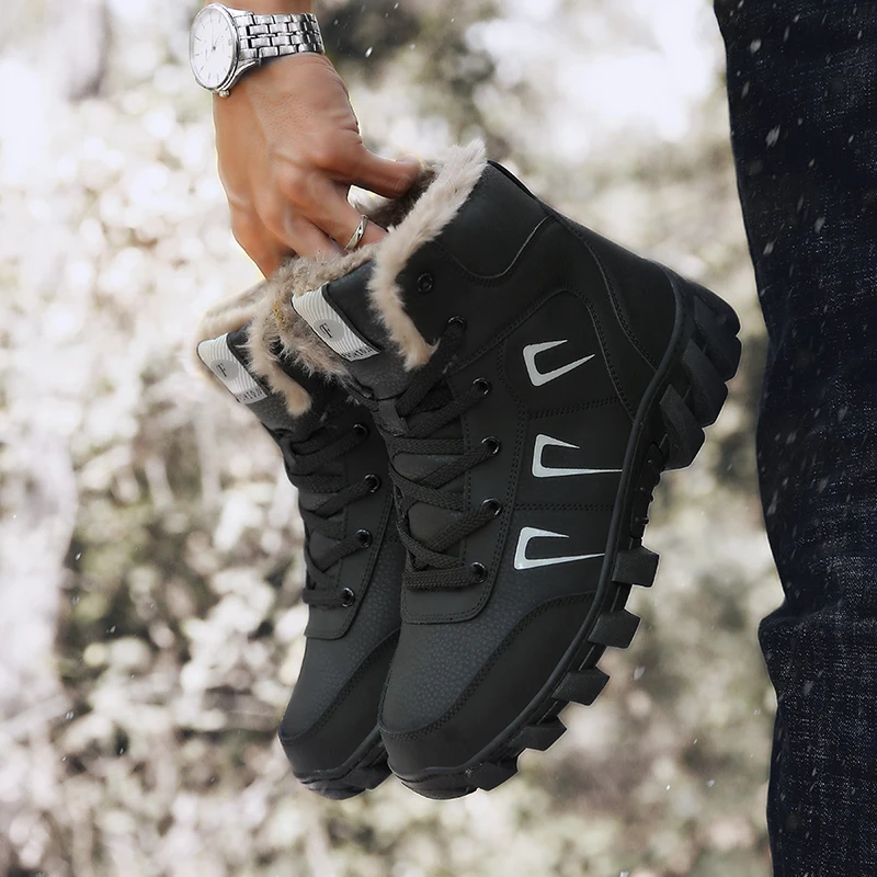 Winter Sport Shoes For Men Super Warm Hunting Tourism Mountain Shoes Leather Tactical Boots Military For Women Zapatillas Hombre