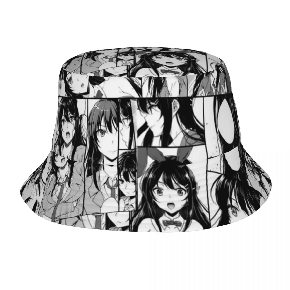 

Летняя шапка Боб Mai Sakurajima с лицом унисекс, модная пляжная хлопковая Панама в виде кролика для девушки Senpai, уличная рыболовная Кепка