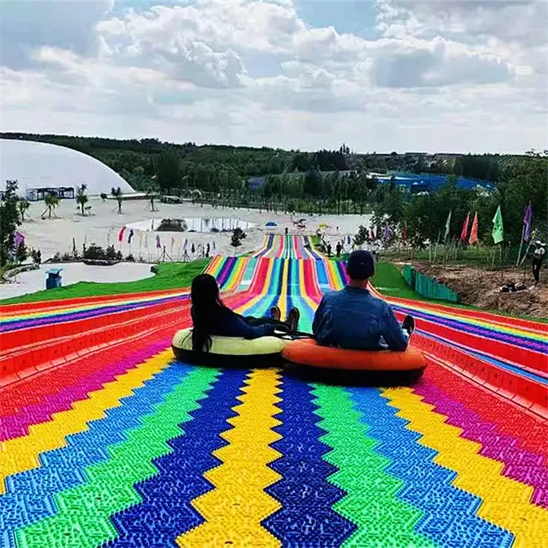 Фото Парк развлечений, коммерческая уличная игровая площадка, радужные горки для детей №3