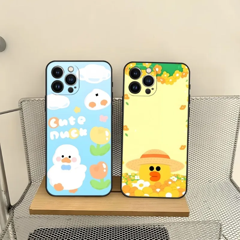 

Cute Duck Phone Case For Iphone 11 Pro Max 12 Mini 13 14 X Xr Xs 6 6s 8 7 Plus Silicone Soft Back Cover