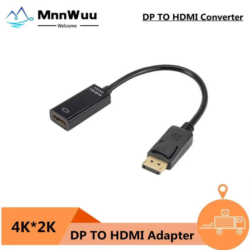 DP to HDMI-compatible 4K Cable PC DisplayPort to HDMI-compatible Mini Projector Projetor TV Television Monitor 1.4 For hp Laptop