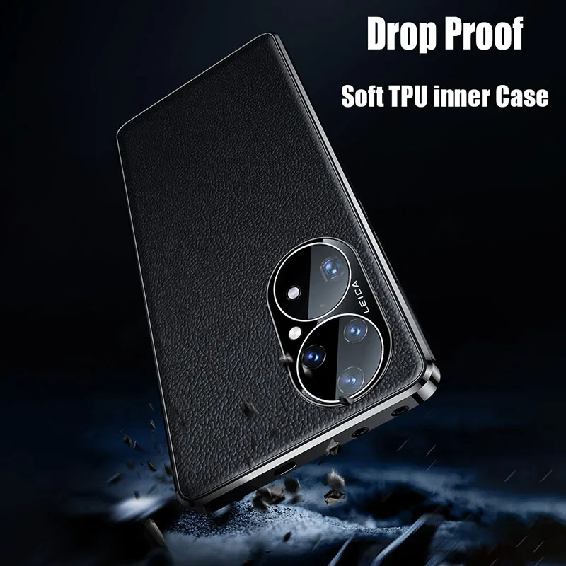 

Deluxe Retro Leather Mobile Phone Case For Huawei Mate30 40 50 Nova8 P50 Pro Lens Protection Dustproof Shock Proof Phone Case