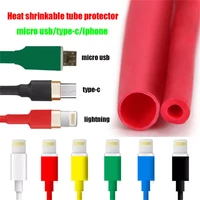5pcs usb cable protector heat shrink tube sleeve data line winder organizer for iphone7 8 x xr for huawei android