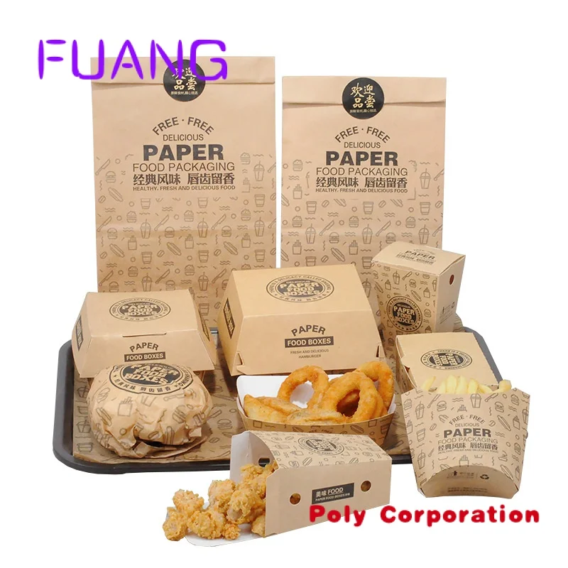 Factory customized disposable fast food restaurant containers takeaway food packaging boxes