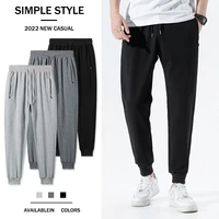 new 2022 pure cotton korean youth loose casual harlan pants mens fashion trend spring and autumn sports 9 point trousers