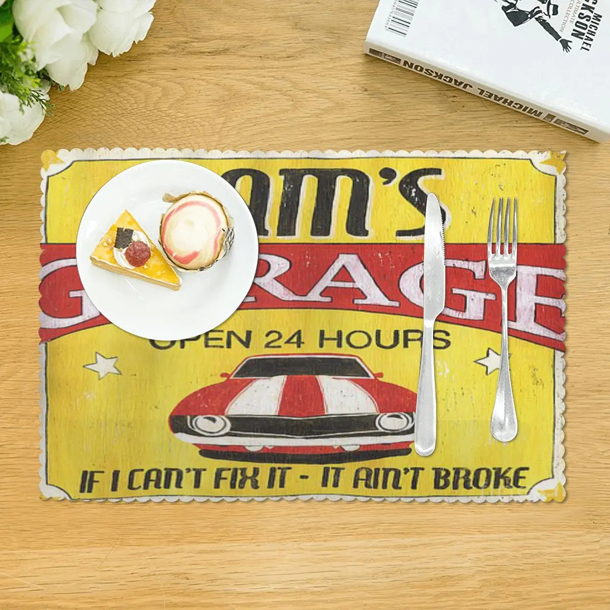 Обеденная тарелка Sams Garage Debbie Dewitt, коврик, четыре листа, подставки, набор кухонных декоративных подставок