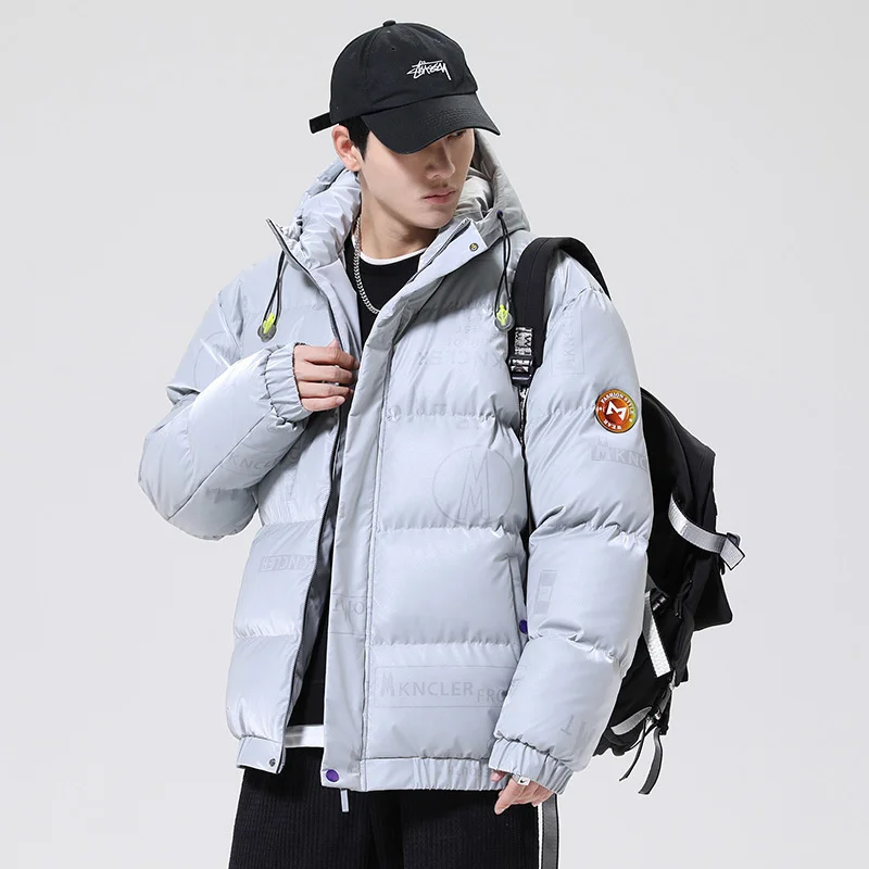 Winter Men's Hooded Parkas Windbreaker Fashion Thermal Coats Mens Thick Warm Glossy Black Jackets Brand Outwear Men's Clothings