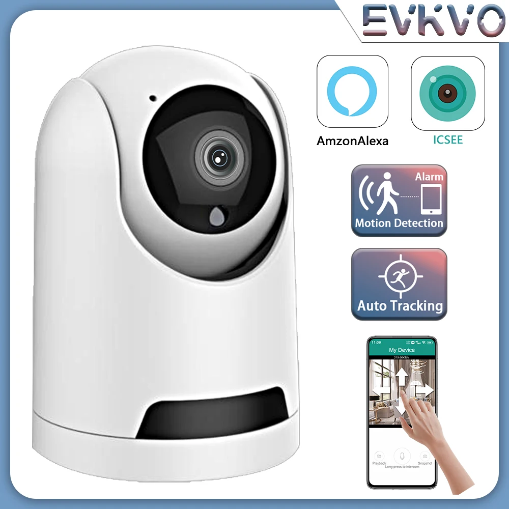 

EVKVO Alexa 5MP IP Camera WiFi Baby Monitor Wireless Indoor CCTV Security Camera Auto Tracking Audio Video Surveillance Camera