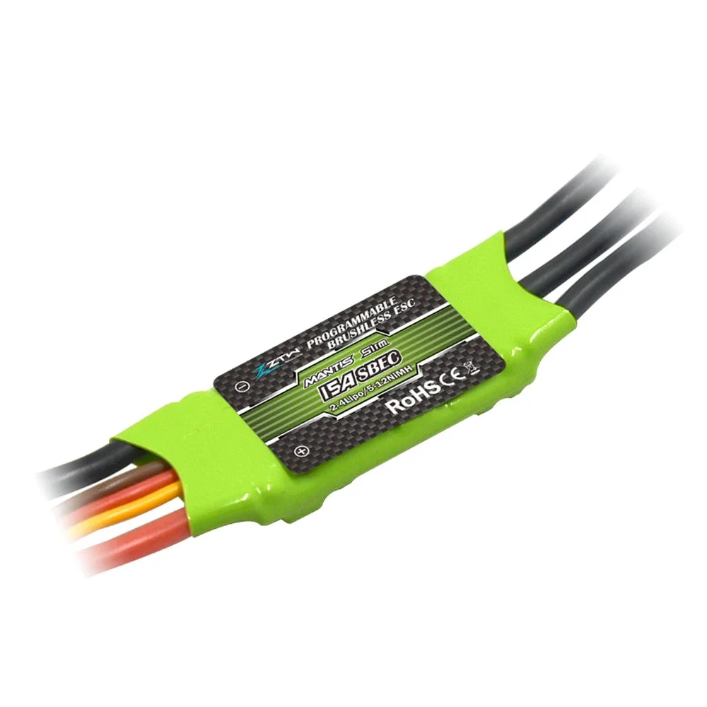 

ZTW Mantis Slim 15A ESC Built-in SBEC 5V/2A 2-4S Brushless Speed Controller For RC Airplane Aircraft Fixed-wing F3P 3D Flying