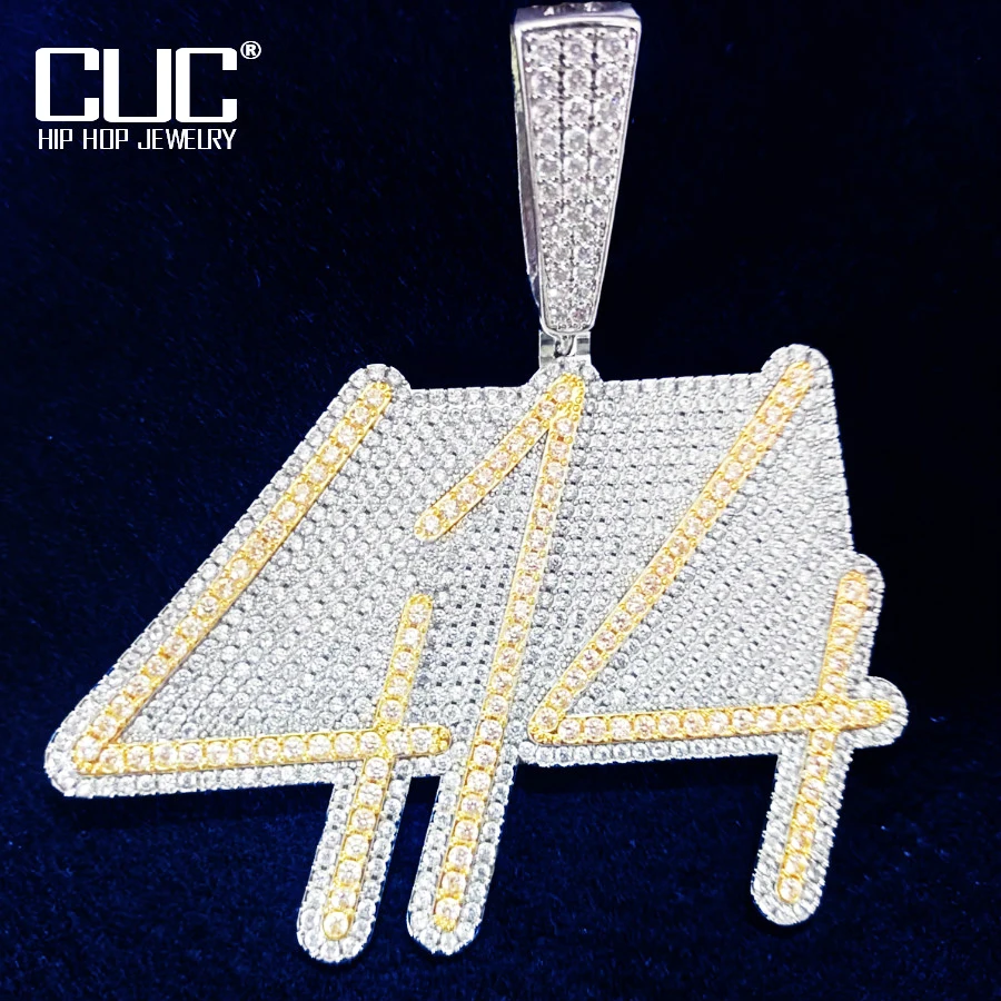 Custom Conjoined Letters Name Pendant For Men Women Solid Back Make Number Necklace Chain With Bling Zircon Hip Hop Jewelry