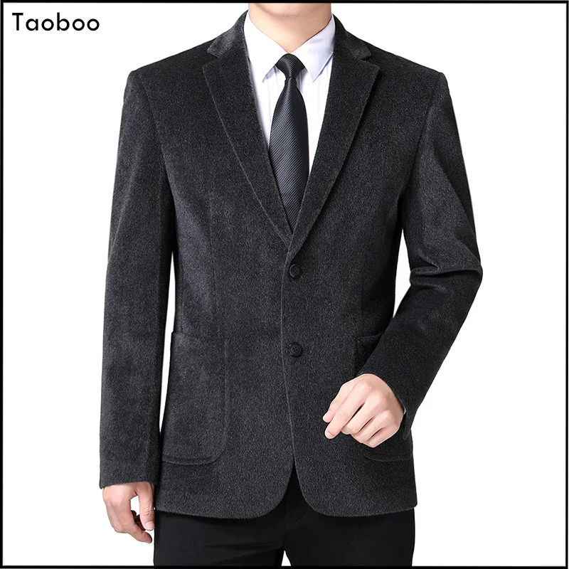 

Taoboo 2024 New Four Seasons Male blazers Top Quality Artificial Mink Hair Suits Korean Style Solid Classic Casual suits for men