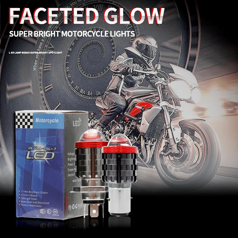 

Суперъяркие светодиодсветодиодный фары H4, фары для мотоциклов, противотуманные фары, дальний и ближний свет, фары для мотоциклов, 12 В светод...