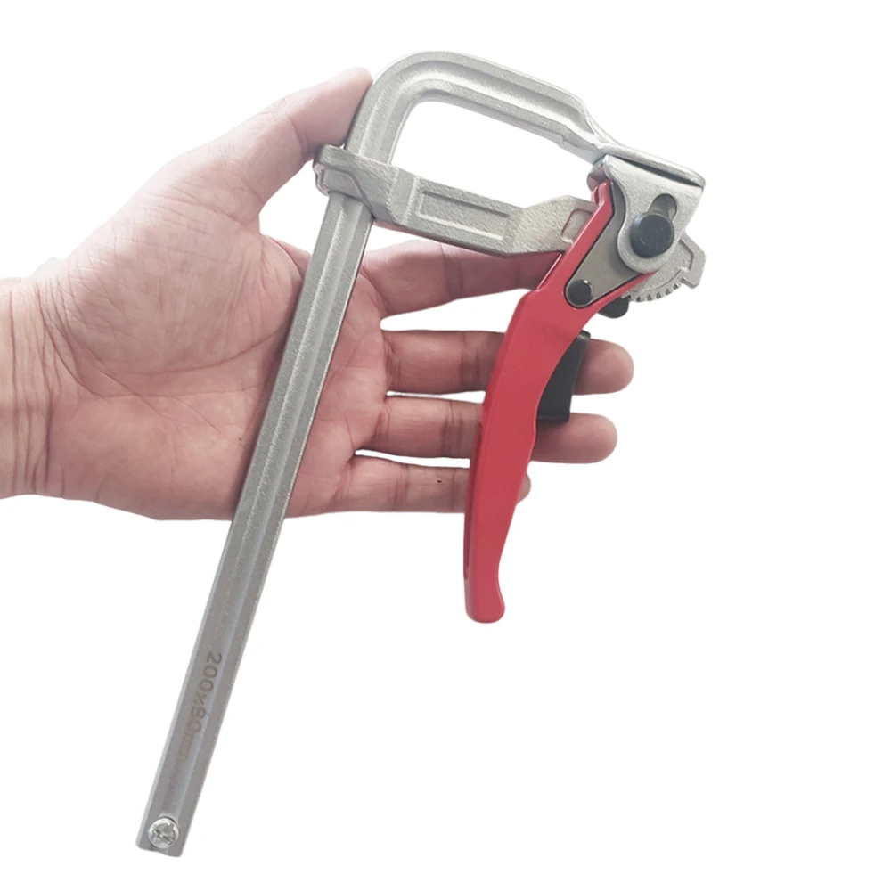 Сверхмощный зажим с храповым механизмом 200x80 мм крепкий ручной F-образный для