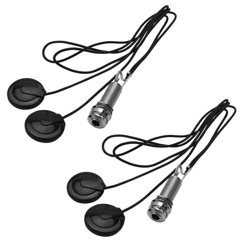 

2X 21-INCHES Wire Length 1/4 Inch Output Jack 2 In 1 Piezo Pickup Disc Transducer For Guitar Violin Ukulele (With Cover)