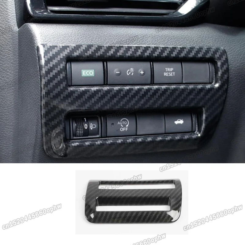 carbon fiber car headlight switch control chrome trims for nissan Sylphy sentra B18 2020 2021 2022 2023 accessories interior