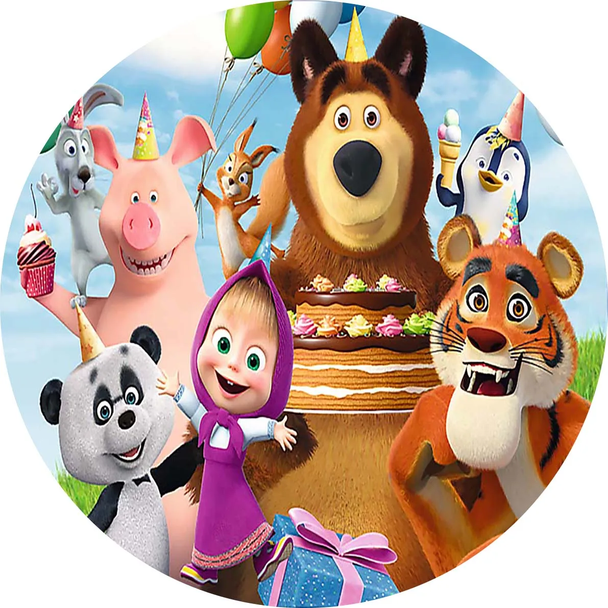 

Spring Garden Girl White Cloud Rainbow Balloon Birthday Party Family Party Decoration Photography Castle Happy Girl Big Bear Wil