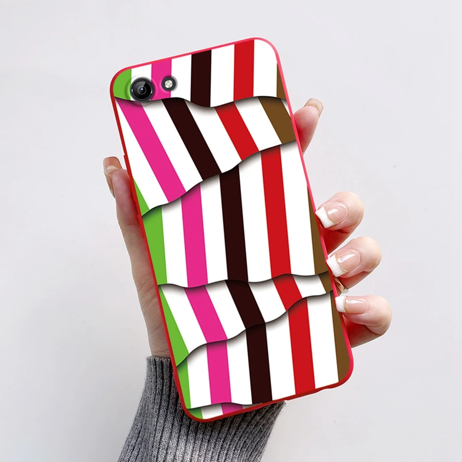 Защитная задняя крышка для vivo Y81 с прямыми краями уникальный модный милый