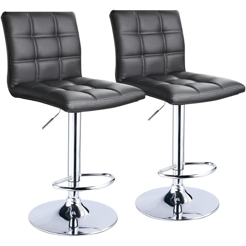 

Set of 2, Counter Height Swivel Stool, Barstools for Kitchen Counter (Black)
