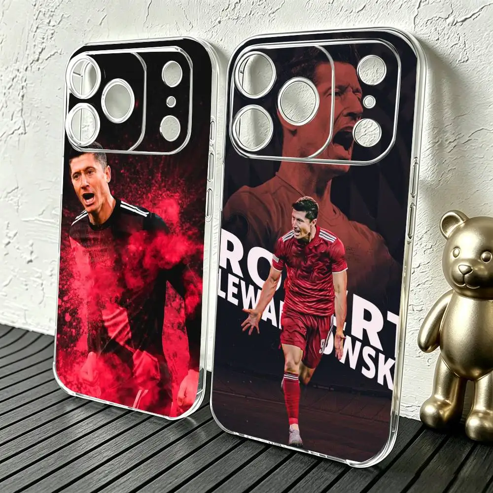 Фото Чехол для телефона Football R-Robert Lewandowski для iPhone 17 16 15 14 13 12 11 Mini Pro Max Plus, прозрачный №1