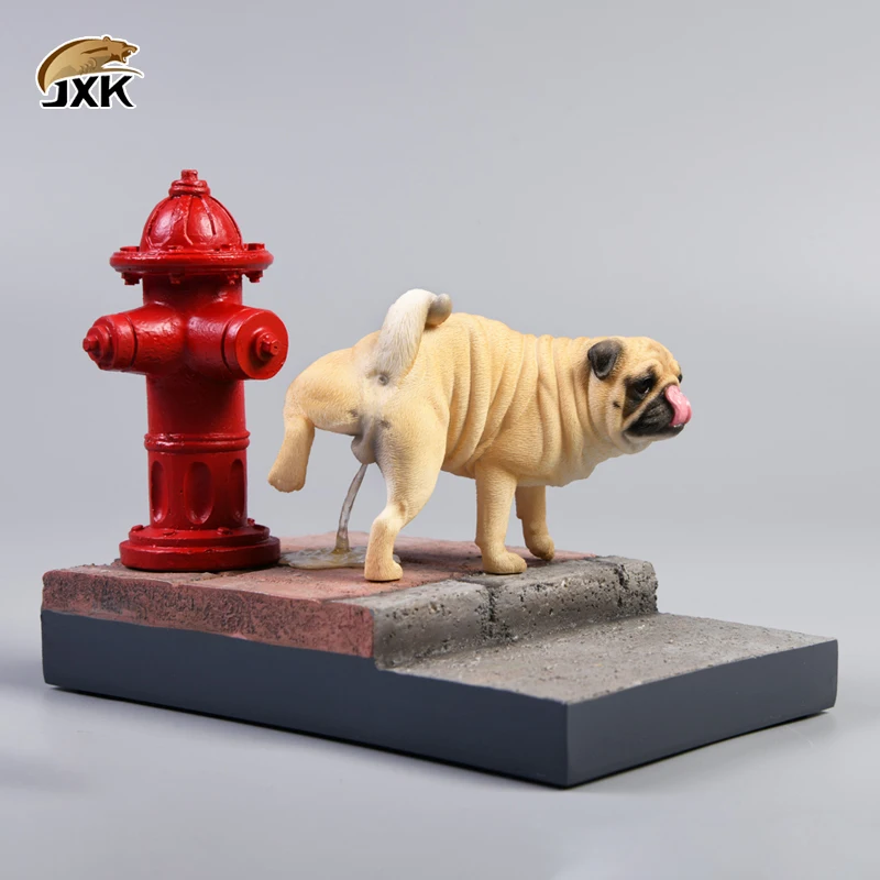 

JXK JXK069 1/6 Scale Leg Lift Pug Resin Dog Animal Pet Statue Figure Model Toys Gift For Statue Figure Display