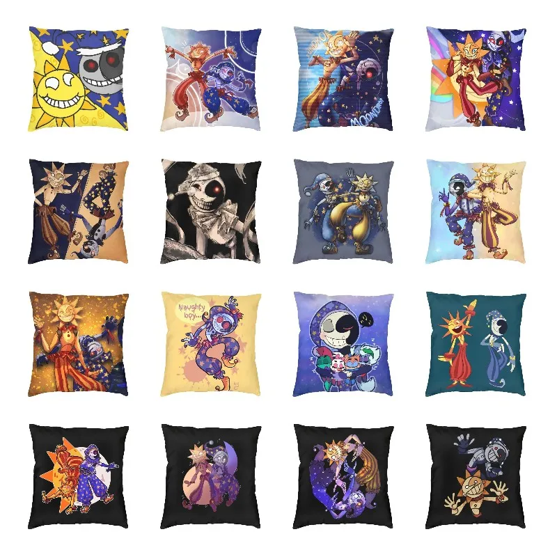 

Sundrop And Moondrop Pillow Case 40x40cm for Sofa FNAF Security Breach Nordic Cushion Cover Car Pillowcase