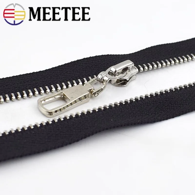 5/10Pcs 20/30cm Close-End 40-70cm Open-End 3# Metal Zipper DIY Silver Tooth Coat Decoration Zip Garment Sewing Material ZA091 |