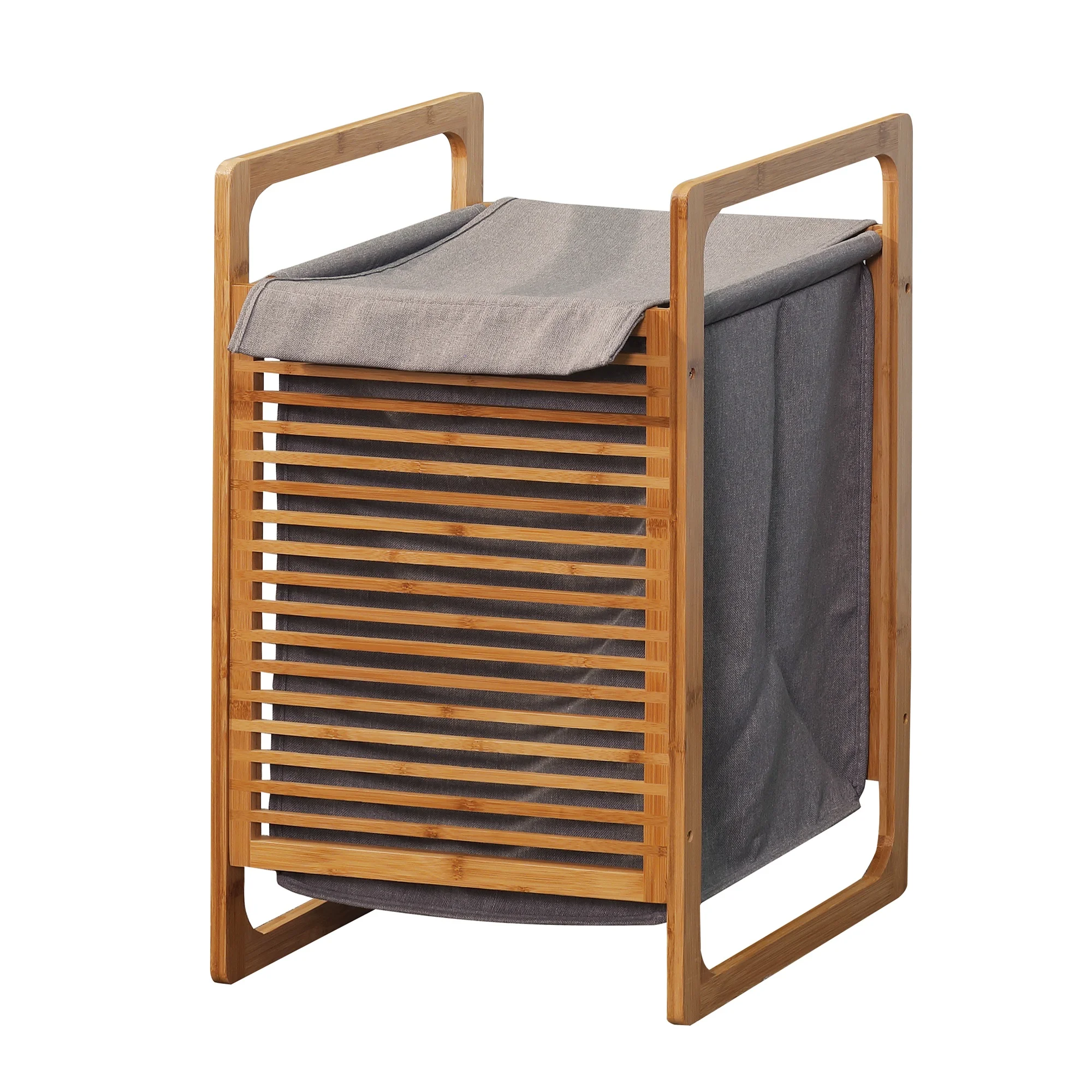 

Furniture Bathroom Laundry Basket Bamboo Storage Basket with 2 Bamboo Handles 15.74 x 13.78 x 23.82 inch