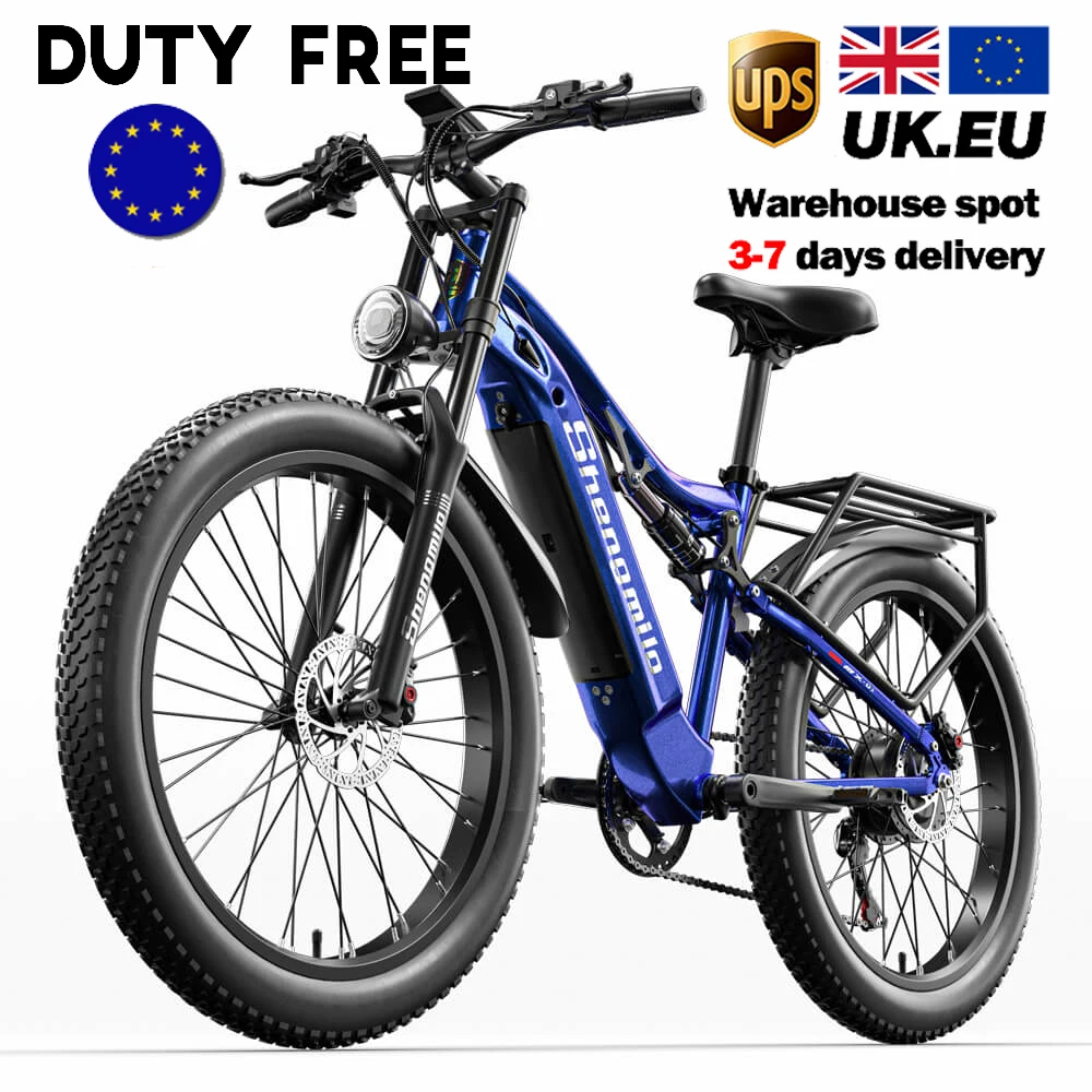 2023 Shengmilo NEW-MX03 Full Suspension E Bicycle 500W Bafang Motor 15Ah LG Battery Fat Tire Electric Mountain Bike for Adults