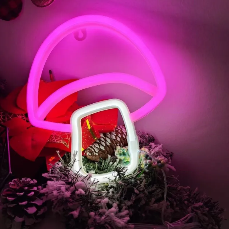 

LED Mushroom Neon Lightning Cloud Night Butterfly Neon Sign Planet Neon Lamp for Home Wedding Bedroom Living Room Bar Decoration
