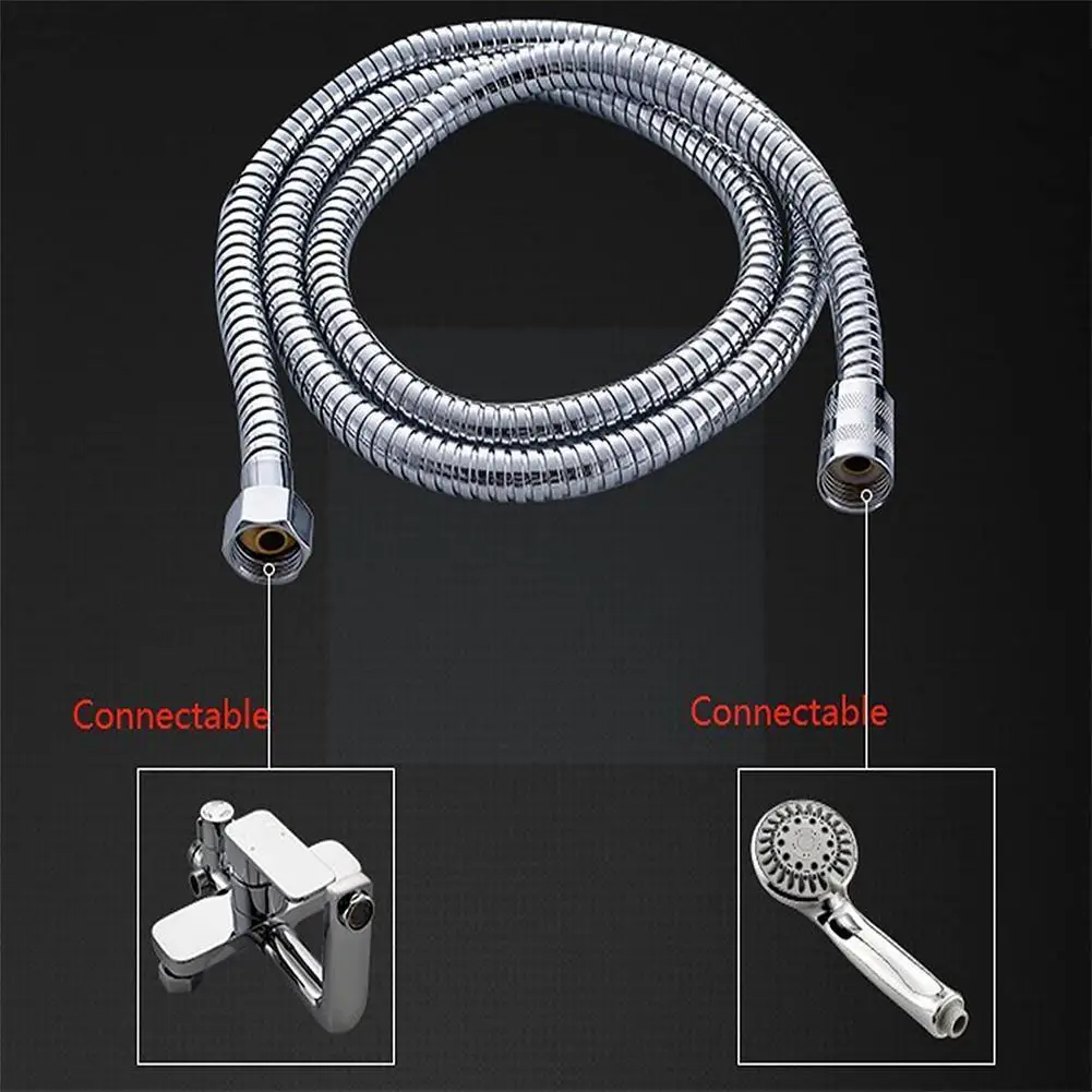 

Steel Flexible Shower Hose Long Bathroom Shower Water Hose Plumbing Bathroom Extension Tube Pipe Accessories Pulling B1f9