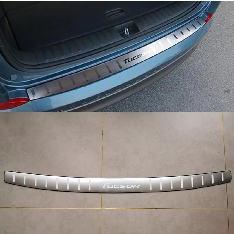 

Ultra-thin Car Stainless Steel Rear Bumper Protector Sill Trunk Rear Guard Tread Plate Car Styling For Hyundai Tucson 2015-2019