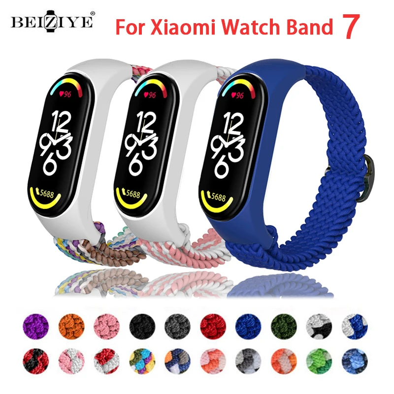 

Braided Solo Loop Strap For Xiaomi Mi band 7 Adjustable Sport Bracelet For Miband 7 Smartwatch Band Wristband Replacement Correa