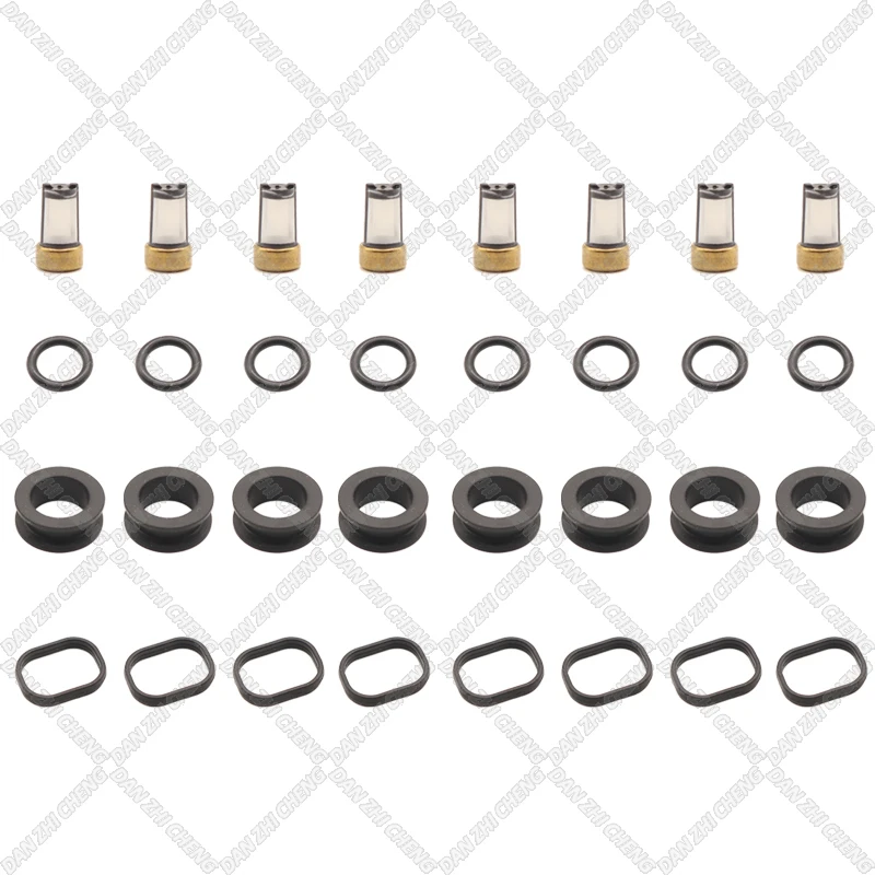 

8 set For FJ415 92-95 Lexus SC300 GS300 Toyota Supra 23250-46030 Fuel Injector Service Repair Kit Filters Orings Seals Grommets