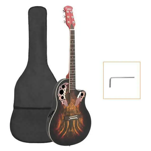 

41-Inch Notch Spruce Panel Matte Edging Folk Guitar Bag Shield Wrench Gradient Black