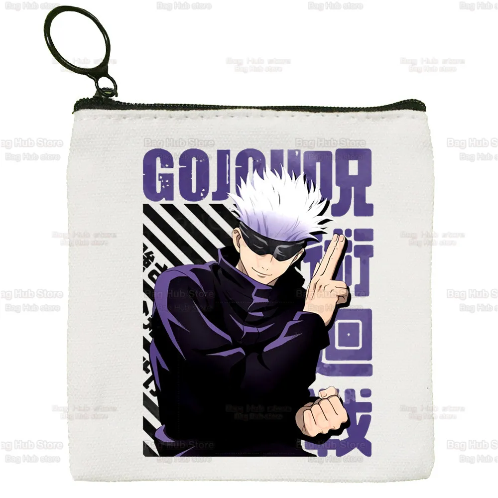 Jujutsu Kaisen Cartoon Canvas Coin Ryomen Sukuna Itadori Yuji Purse Small Zipper Okkotsu Yuta Gojo Satoru Key Bag Hand Gift Bag