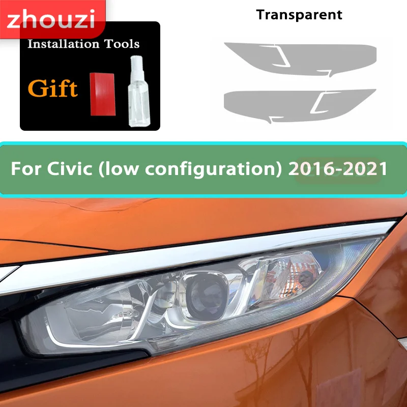 

2 шт., защитная пленка для автомобильных фар Honda Civic 10 поколения 2016-2021
