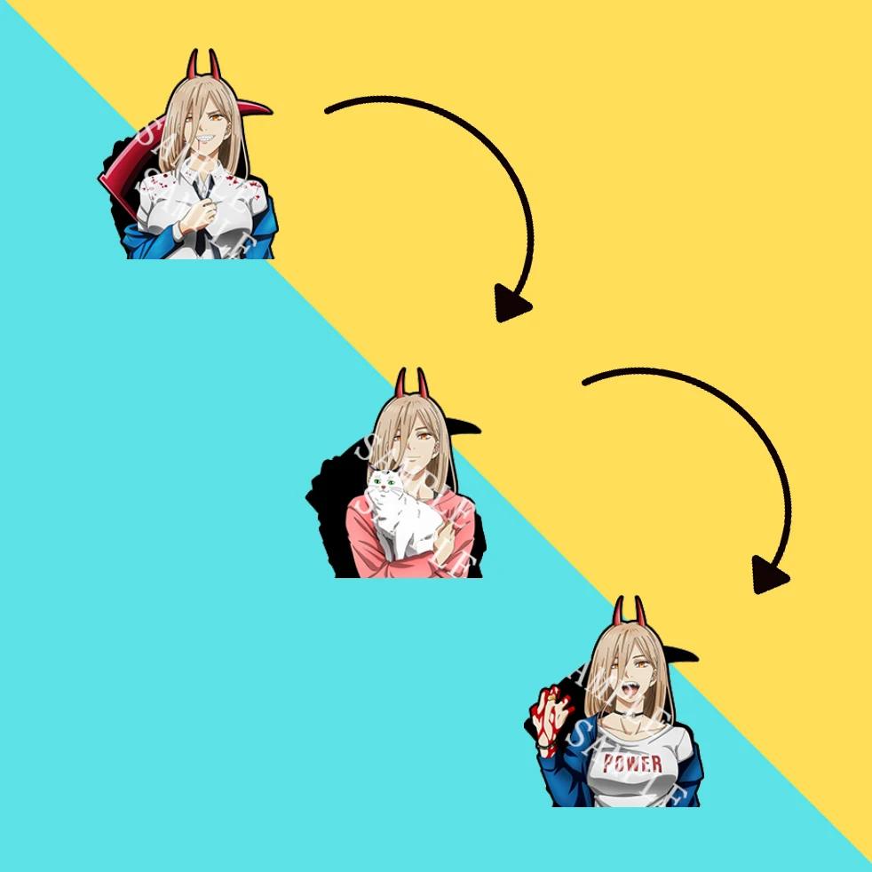 

3D-наклейки на автомобиль с изображением человека из аниме бензопилы, влагозащищенные аксессуары для дома, наклейки для ноутбука, холодильн...