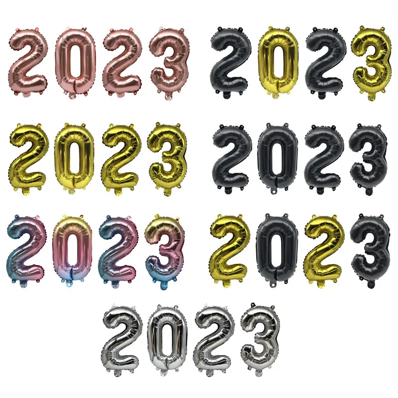 

4Pcs Rose Gold 16inch Number 2023 Foil Balloons Merry Christmas Decor Happy New Year Home Navidad Anniversary Xmas Party Supplie