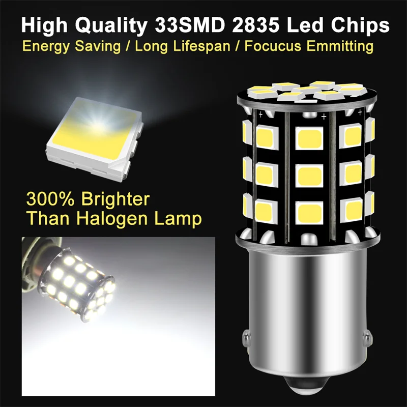 2 шт. T20 7440 W21W WY21W 33 светодио дный 2835 Smd Автомобильные стоп-сигналы авто резервного