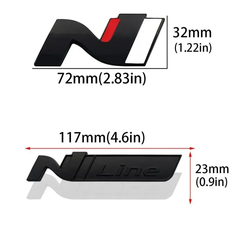 Фото Наклейка-эмблема N Line для Hyundai I20, I30, Kona, Tucson, Sonata, Elantra, Veloster на крыло и переднюю решетку №3