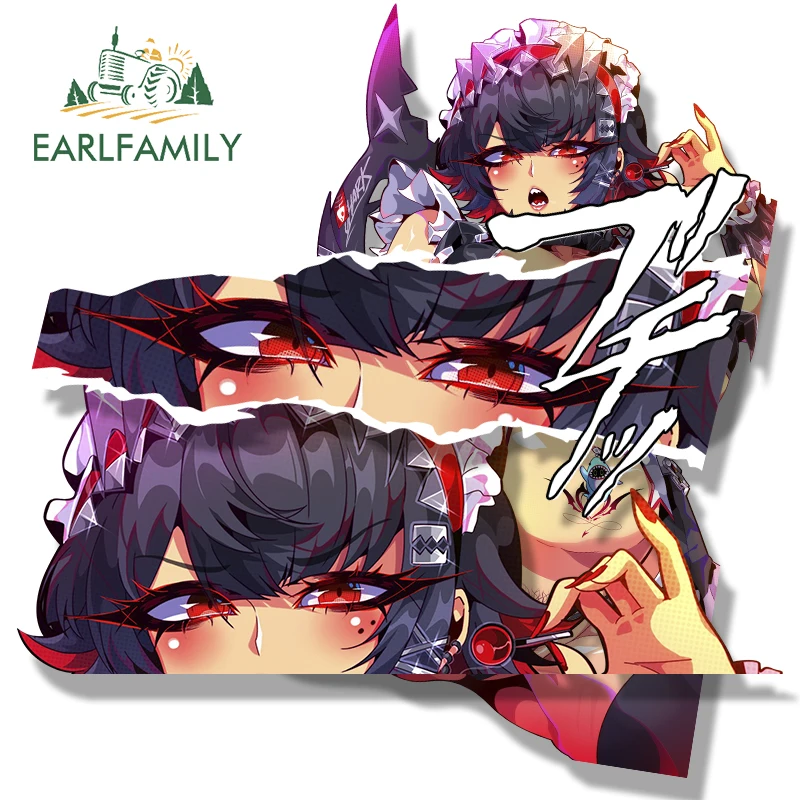 Автомобильная наклейка EARLFAMILY Ahegao Gyaru Ellen Joe Fanart Zenless Zone Zero Chibi Big Head Waifu мультяшная Peek